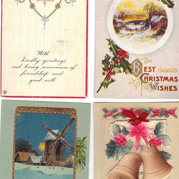 Lot of 4 Antique Christmas Postcards  - Lot 935 - Picture 1 of 2